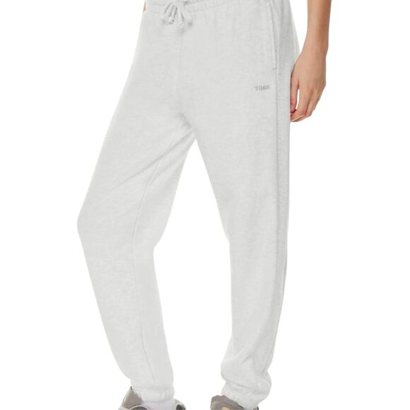 TNA Pants - Aritzia TNA Sweatfleece Cozy Fleece Boyfriend Fit White Sweatpants